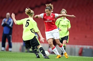 Arsenal Ladies v Chelsea 2007-8 Collection: Lianne Sanderson (Arsenal) Kylie Davies (Chelsea)