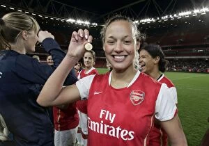 Arsenal Ladies v Chelsea 2007-8 Collection: Lianne Sanderson (Arsenal) with her league medal