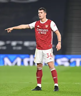 Tottenham Hotspur V Arsenal 2020-21 Prints: London Derby Showdown: Granit Xhaka in Action for Arsenal against Tottenham Hotspur