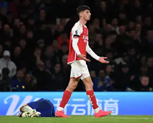 Chelsea V Arsenal 2023-24 Prints: London Derby Showdown: Havertz Clashes with Chelsea in Premier League 2023-24
