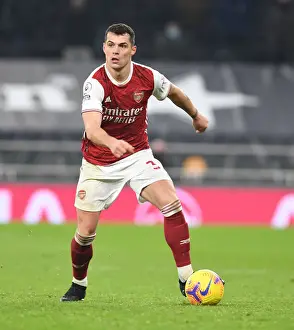 Tottenham Hotspur V Arsenal 2020-21 Prints: London Derby Showdown: Xhaka's Battle in Arsenal's Premier League Clash Against Tottenham
