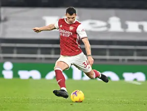 Tottenham Hotspur V Arsenal 2020-21 Prints: London Derby Showdown: Xhaka's Battle in Arsenal's Premier League Clash vs