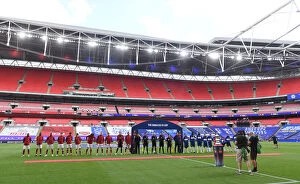 Images Dated 2nd August 2020: LONDON, ENGLAND - AUGUST 01: The Arsenal and Chelsea teams line up before the FA Cup Final match