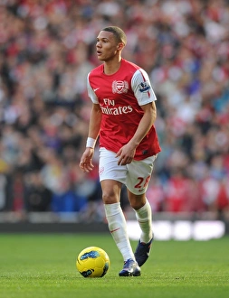 LONDON, ENGLAND - FEBRUARY 26: Kieran Gibbs of Arsenal during the Barclays Premier League match between Arsenal and Tottenham Hotspur at Emirates Stadium on February 26, 2012 in London, England. (Photo by Stuart MacFarlane / Arsenal FC via