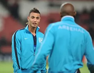 LONDON, ENGLAND - NOVEMBER 23: Marouane Chamakh of Arsenal before the UEFA Champions League Group F match between