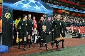 LONDON, ENGLAND - NOVEMBER 23: Officials before the UEFA Champions League Group F match between Arsenal FC