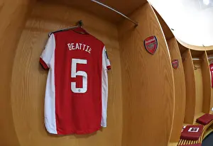 Arsenal Women V Chelsea Women 2021-22 Prints: LONDON, ENGLAND - SEPTEMBER 05: The Arsenal womens kit set up in the changingroom before the Barclays FA Womens Super