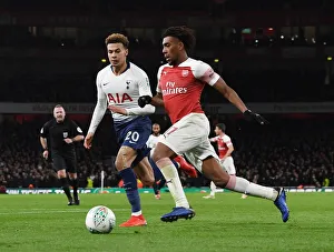 Arsenal V Tottenham Hotspur Carabao Cup 2018-19 Prints: London Rivalry Erupts: Iwobi vs. Alli - Arsenal vs. Tottenham in the Carabao Cup Showdown