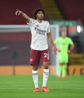Liverpool V Arsenal 2020-21 Prints: A Lone Arsenal Warrior at Anfield: Mo Elneny Amidst Empty Stands - Premier League 2020-21