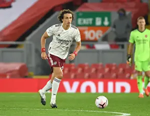 Liverpool V Arsenal 2020-21 Prints: Lone Arsenal Warrior: David Luiz at Empty Anfield in the 2020-21 Liverpool vs Arsenal Premier League Match