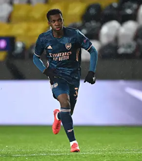 Lone Warrior: Eddie Nketiah in Empty Eden Arena - Arsenal's Europa League Battle against Slavia Praha, Prague