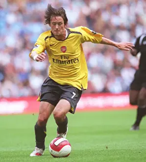 Framed Print : Lone Warrior: Rosicky's Heartbreak at Manchester City's 1-0 FA Premiership Victory