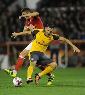 Nottingham Forest v Arsenal EPL Cup 3rd Round 2016-17 Collection: Lucas Perez (Arsenal) Chris Cohen (Forest). Nottingham Forest 0: 4 Arsenal. EPL League Cup