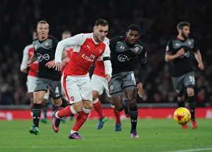 Lucas Perez (Arsenal) Cuco Martina (Southampton). Arsenal 0:2 Southampton. EFL Cup Lucas Perez (Arsenal) Cuco Martina (Southampton). Arsenal 0:2 Southampton. EFL Cup
