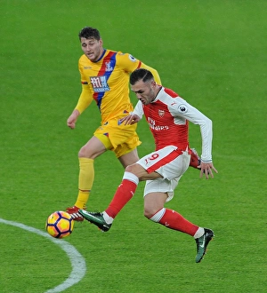 Images Dated 1st January 2017: Lucas Perez (Arsenal) Joel Ward (Palace). Arsenal 2: 0 Crystal Palace. Premier League