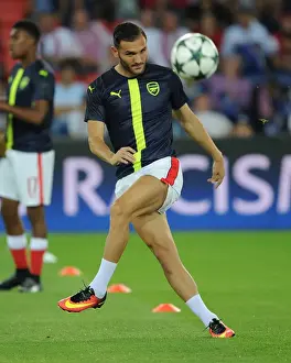 Paris Saint Gernain V Arsenal 2016-17 Prints: Lucas Perez of Arsenal Prepares for PSG Showdown at Parc des Princes, 2016
