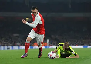 Arsenal V Reading EFL Cup 2016-17 Prints: Lucas Perez Scores Against Joey van den Berg: Arsenal's 2-0 Victory Over Reading in EFL Cup