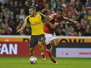 Nottingham Forest V Arsenal EPL Cup 3rd Round 2016-17 Prints: Lucas Perez Scores His Second Goal: Arsenal Advance Past Nottingham Forest in EFL Cup