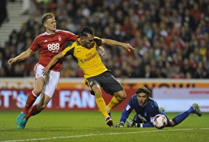 Nottingham Forest V Arsenal EPL Cup 3rd Round 2016-17 Prints: Lucas Perez's Dramatic Goal: Arsenal Overpowers Nottingham Forest in EFL Cup