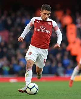 Arsenal V Everton 2018-19 Prints: Lucas Torreira in Action: Arsenal vs Everton, Premier League 2018-19