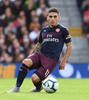 Fulham V Arsenal 2018-19 Prints: Lucas Torreira in Action: Fulham vs Arsenal, Premier League 2018-19