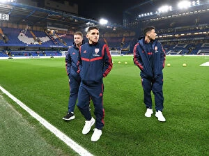 Images Dated 21st January 2020: Lucas Torreira: Arsenal Star's Pre-Match Focus at Chelsea's Stamford Bridge (Premier League 2019-20)