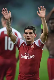 Qarabag V Arsenal 2018-19 Prints: Lucas Torreira Celebrates with Arsenal Fans after Qarabag Victory