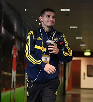 Images Dated 24th October 2019: Lucas Torreira Gears Up: Arsenal's Battle-Ready Midfielder Awaits Europa League Clash Against
