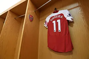 Arsenal V Manchester City 2018-19 Prints: Lucas Torreira's Arsenal Jersey in Arsenal Changing Room Before Arsenal vs Manchester City (2018-19)
