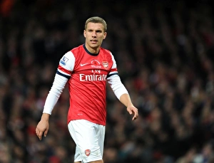 Arsenal V Fulham 2012-13 Prints: Lukas Podolski: In Action for Arsenal Against Fulham, Premier League 2012-13
