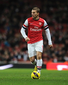 Arsenal V West Bromwich Albion 2012-13 Prints: Lukas Podolski in Action: Arsenal vs. West Bromwich Albion, 2012-13 Premier League