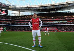 Arsenal V Crystal Palace 2013-14 Prints: Lukas Podolski in Action: Arsenal vs Crystal Palace, Premier League 2013-14