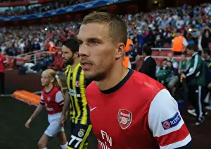 Lukas Podolski in Action: Arsenal vs Fenerbahce UEFA Champions League Play-offs (2013)