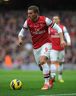 Arsenal V Fulham 2012-13 Prints: Lukas Podolski in Action: Arsenal vs Fulham, Premier League 2012-13
