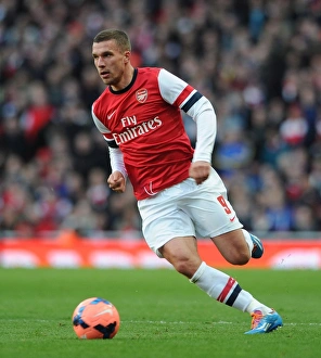 Arsenal V Liverpool - FA Cup 2013-14 Prints: Lukas Podolski in Action: Arsenal vs Liverpool, FA Cup 2013-14