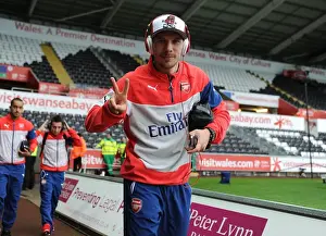 Lukas Podolski Arrives at Liberty Stadium Ahead of Swansea vs Arsenal (2014-15)
