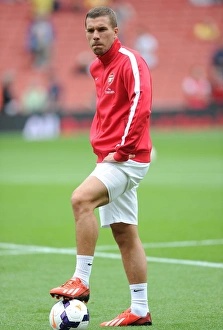 Arsenal V Aston Villa 2013-14 Prints: Lukas Podolski: Arsenal's Ready-to-Go Striker vs. Aston Villa (2013-14)