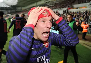 Swansea V Arsenal - FA Cup 3rd Rd 2012-13 Prints: Lukas Podolski Celebrates Kieran Gibbs Goal: Swansea vs Arsenal, FA Cup Third Round