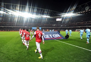 Arsenal V West Ham United 2012-13 Prints: Lukas Podolski Leads Arsenal Out Against West Ham United, Premier League 2012-13