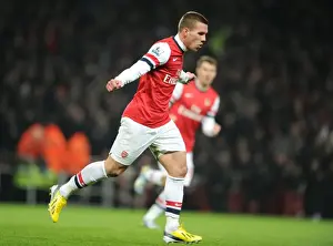Lukas Podolski Scores First Goal for Arsenal: Arsenal 1-0 West Ham United, Premier League 2012-13