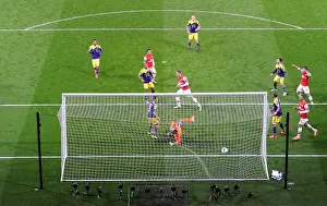 Arsenal V Swansea City 2013-14 Prints: Lukas Podolski Scores First Goal: Arsenal vs Swansea City, Premier League 2013-14