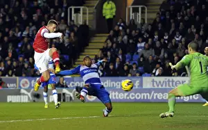 Reading V Arsenal 2012-13 Prints: Lukas Podolski Scores First Goal Past Adam Federici: Reading vs. Arsenal, 2012-13