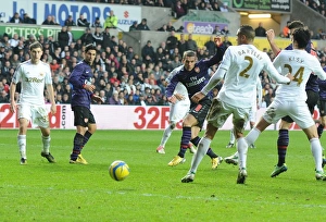 Swansea V Arsenal - FA Cup 3rd Rd 2012-13 Prints: Lukas Podolski Scores First Goal: Swansea City vs. Arsenal - FA Cup 3rd Round, 2012-13