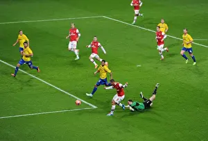 Arsenal V Coventry City - FA Cup 4th Rd 2013-14 Prints: Lukas Podolski Scores Stunner Past Joe Murphy in Arsenal's FA Cup Victory