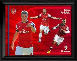 Images Dated 10th September 2013: Lukas Podolski Triple Framed Desktop Photograph