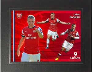 Images Dated 10th September 2013: Lukas Podolski Triple Image Photograph in Strut Mount