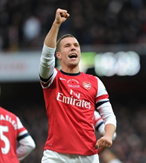 Arsenal V Fulham 2012-13 Prints: Lukas Podolski's Brace: Arsenal vs. Fulham, Premier League 2012-13