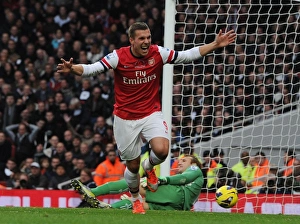 Arsenal V Fulham 2012-13 Prints: Lukas Podolski's Brace: Arsenal vs Fulham, Premier League 2012-13