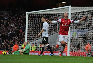 Arsenal V Fulham 2012-13 Prints: Lukas Podolski's Brace: Arsenal's Win Against Fulham, Premier League 2012-13