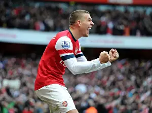 Arsenal V Tottenham Hotspur 2012-13 Prints: Lukas Podolski's Brilliant Performance: Arsenal's 4-Goal Blitz Against Tottenham Hotspur (2012-13)